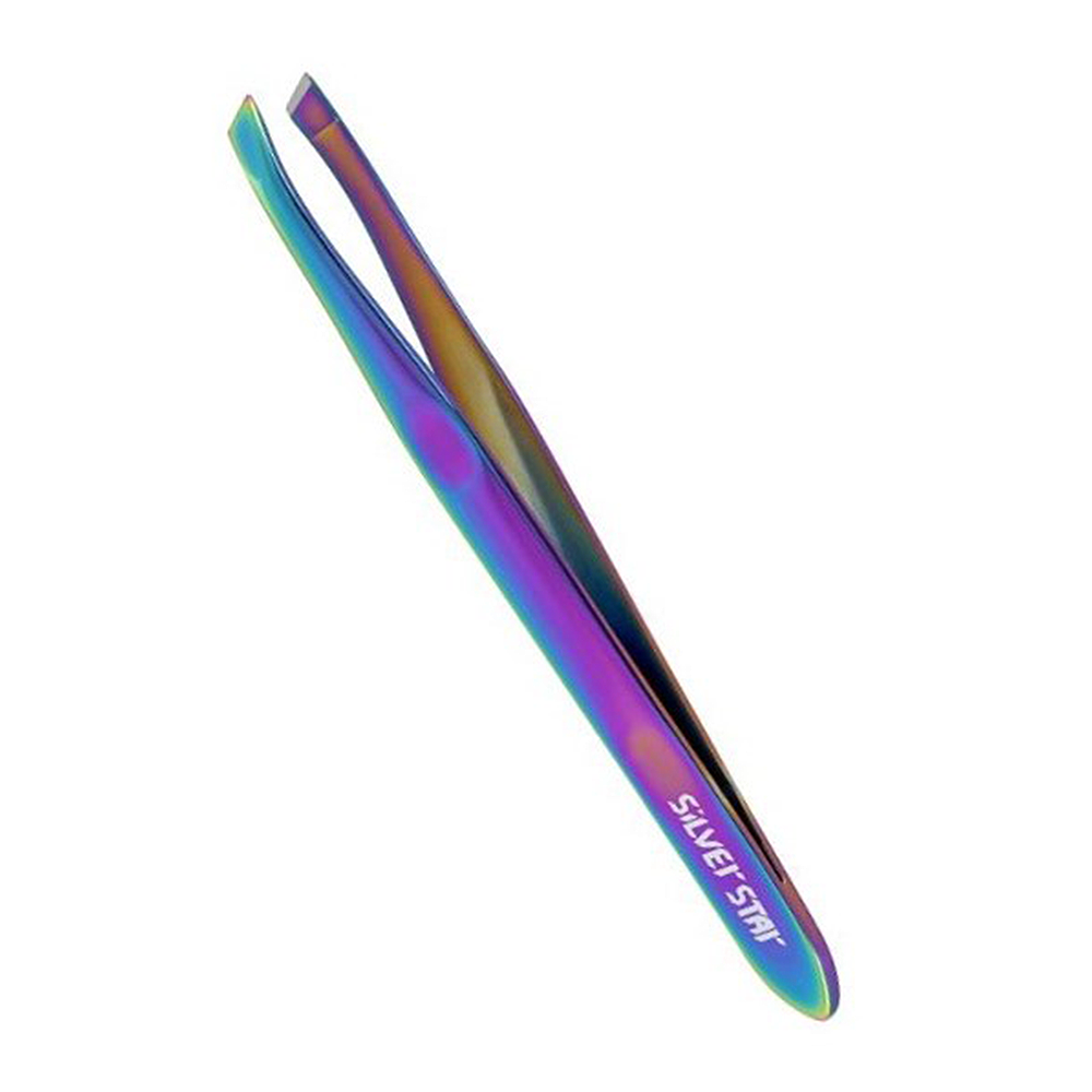 SILVER STAR Пинцет косой, переливающееся покрытие / CLASSIC, фото 1