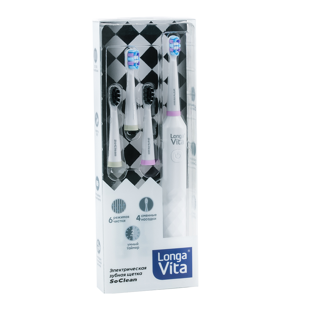 LONGA VITA Щетка зубная электрическая для взрослых / Longa Vita So Clean, фото 2