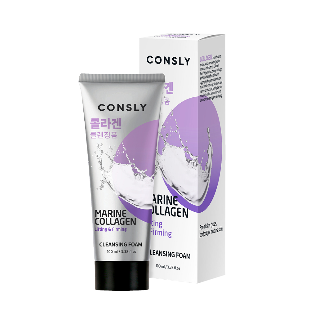 CONSLY Пенка для умывания кремовая укрепляющая с морским коллагеном / Consly 100 мл, фото 2
