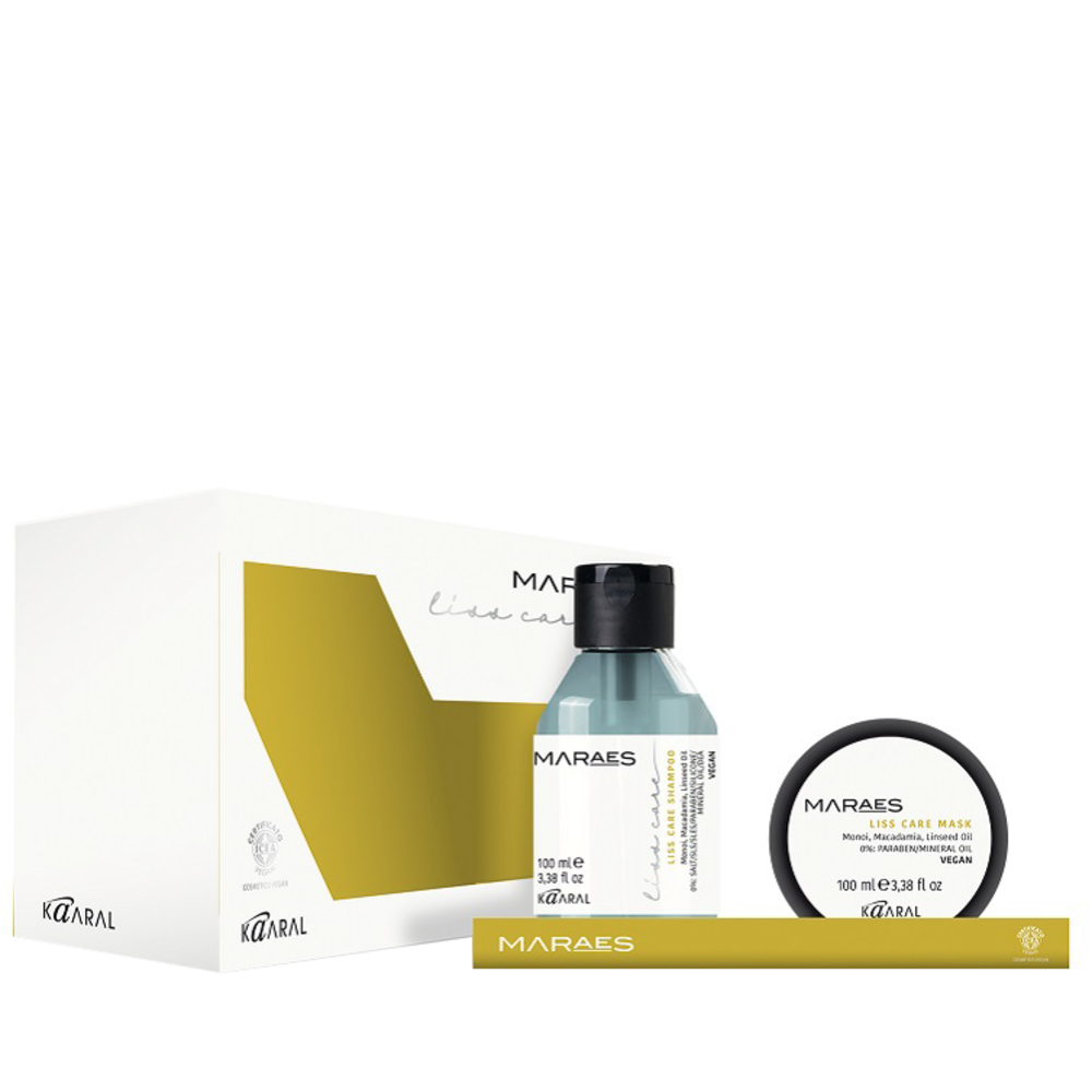 KAARAL Набор для волос разглаживающий (шампунь 100 мл, маска 100 мл) / Liss Care shampoo & Mask Travel Size, фото 1