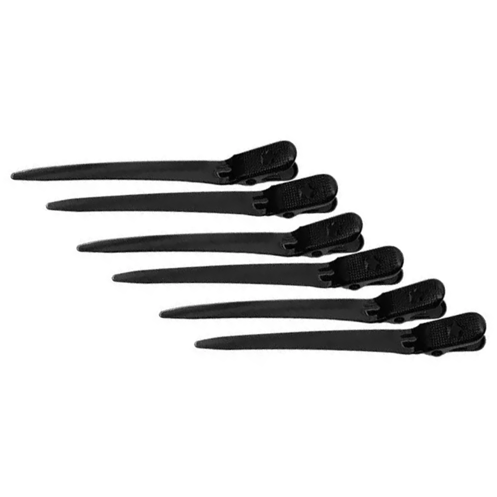 KAPOUS Зажимы парикмахерские металлические, черные 88 х 8 мм, 6 шт, фото 1