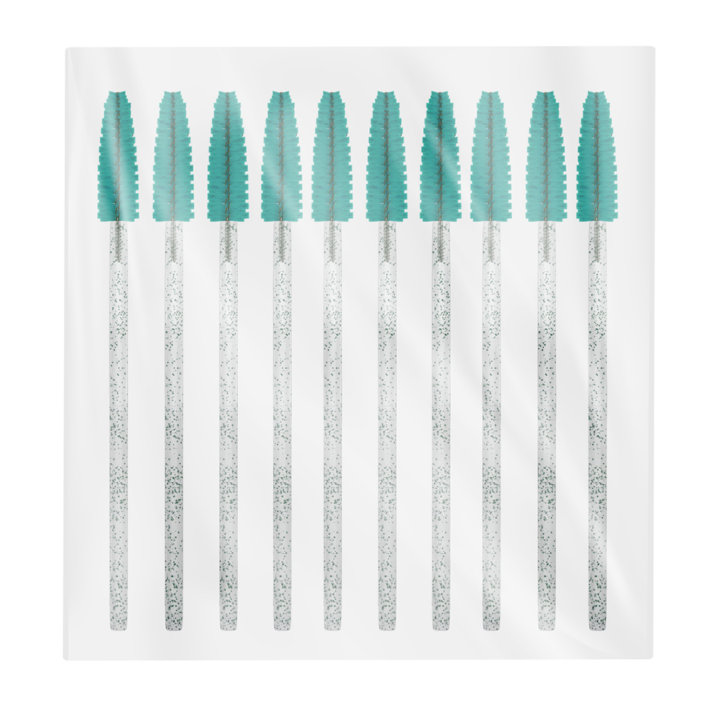 INNOVATOR COSMETICS Щеточки для ресниц и бровей одноразовые бирюзовые с глиттером / INNOVATOR COSMETICS 10 шт, фото 2