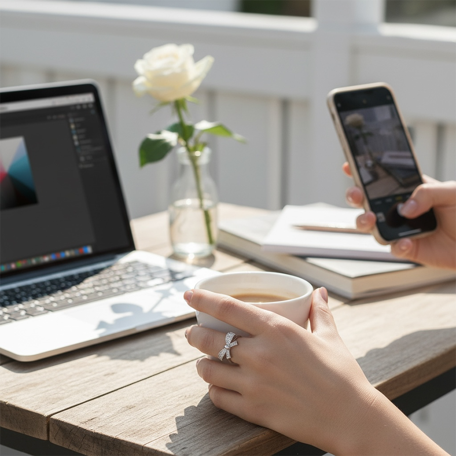 IWOU PROFESSIONAL Кольцо Бантик со стразами, фото 3