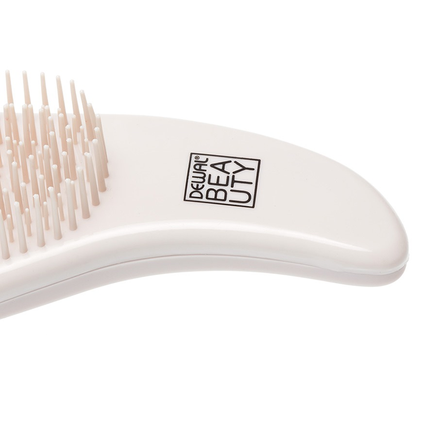 DEWAL BEAUTY Щетка массажная Прованс с пластиковым штифтом, большая ручка, пудровая, фото 3