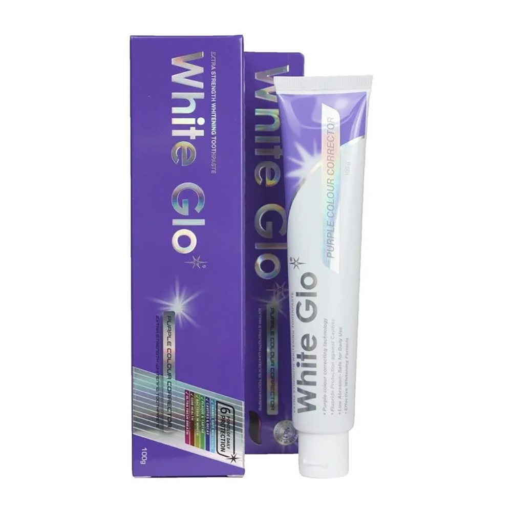 WHITE GLO Паста зубная отбеливающая с корректором цвета / White Glo Purple Colour Corrector 100 гр, фото 2