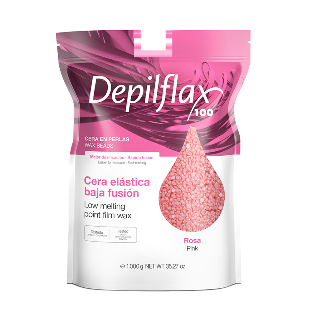 DEPILFLAX 100 Воск пленочный в гранулах, розовый / Pink Film Wax 1000 гр, фото 1