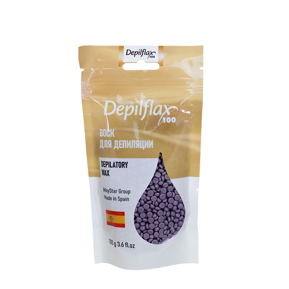 DEPILFLAX 100 Воск пленочный синтетический, высокоэластичный в гранулах, мальва / Ultra Flex 100 гр, фото 1
