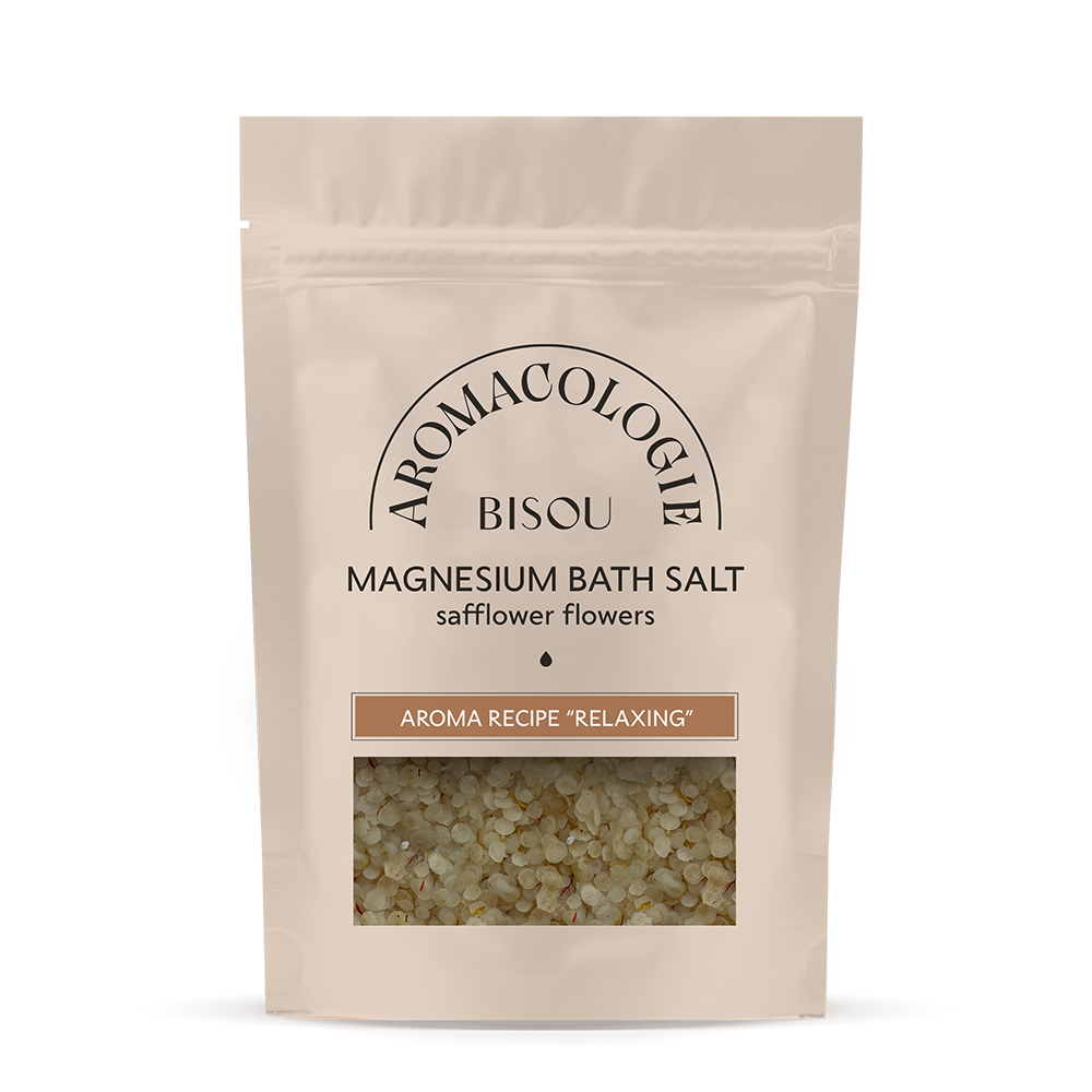 BISOU Соль для ванны магниевая цветочная с цветками сафлора Расслабляющая / BISOU Aromacologie 330 гр, фото 1