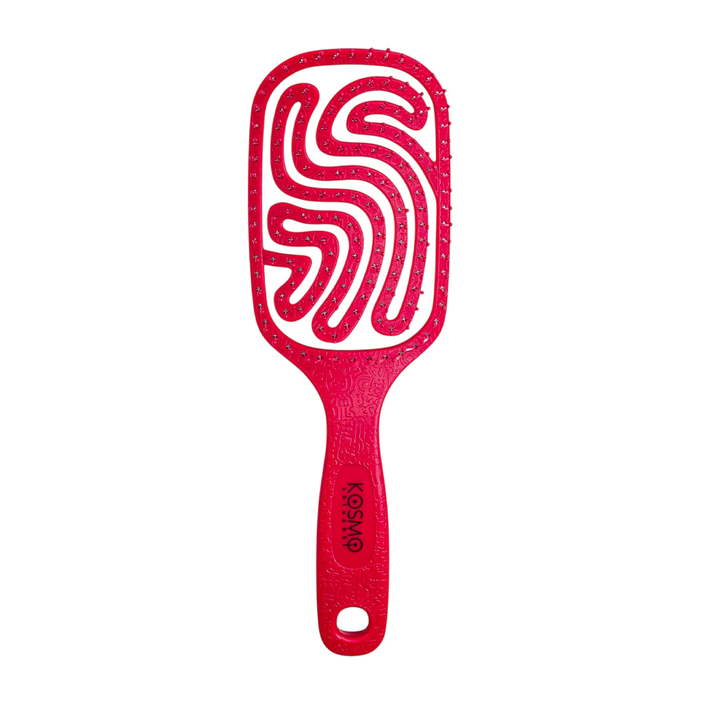 KOSMO SHTUCHKI Расческа KosmoShtuchki продувная широкая коралл, цветной микс, фото 1