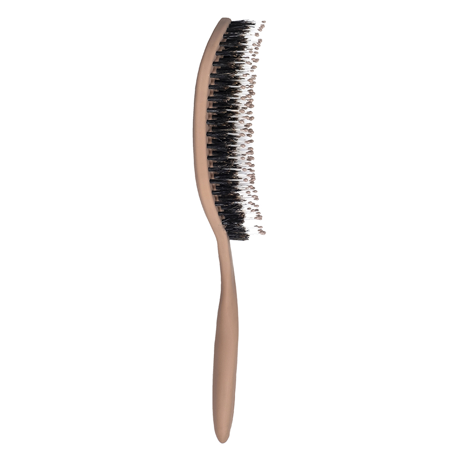 SOLOMEYA Расческа массажная для волос с натуральной щетиной, бежевая / Hair Brush with natural boar bristle Beige, фото 3