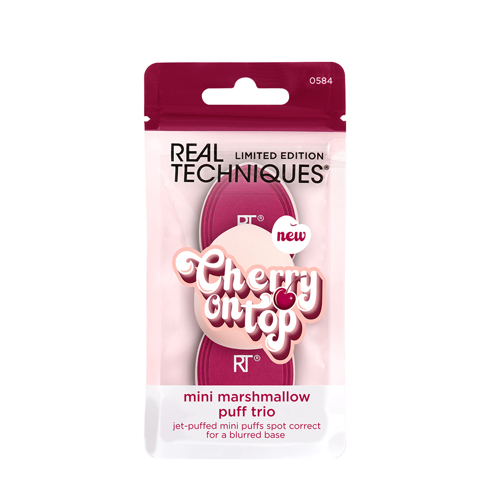 REAL TECHNIQUES Набор мини-пуховок для макияжа / Real Techniques Cherry On Top Mini Marshmallow Puff Trio, фото 1