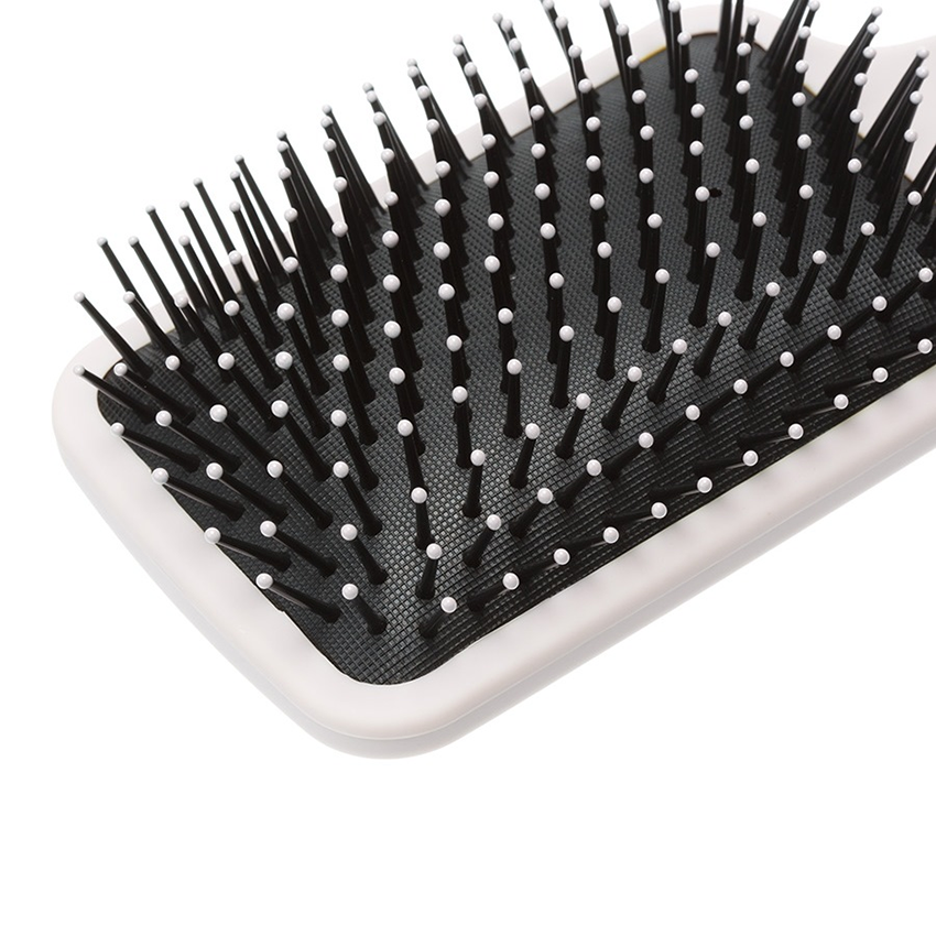 DEWAL BEAUTY Щетка массажная Прованс с пластиковым штифтом, квадратная, пудровая 13 рядов, фото 4