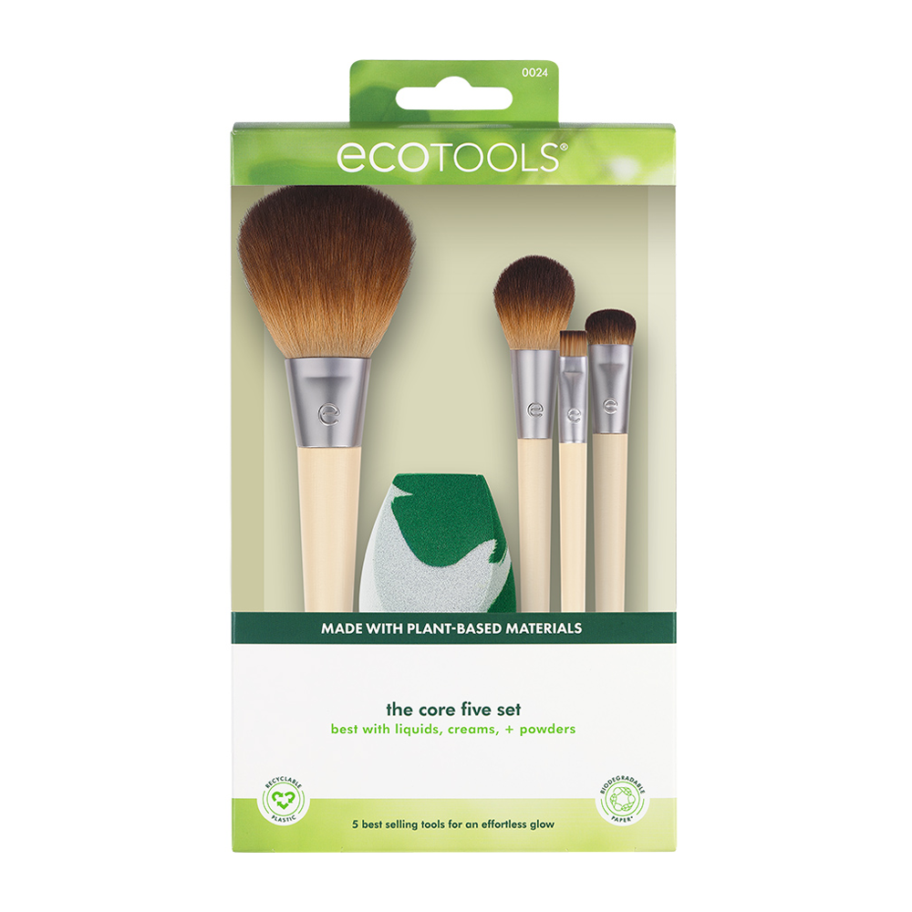 ECOTOOLS Набор кистей и спонж для макияжа / The Core Five Set, фото 1