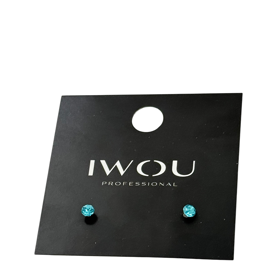 IWOU PROFESSIONAL Серьги гвоздики IWOU нежная бирюза 4мм, фото 2