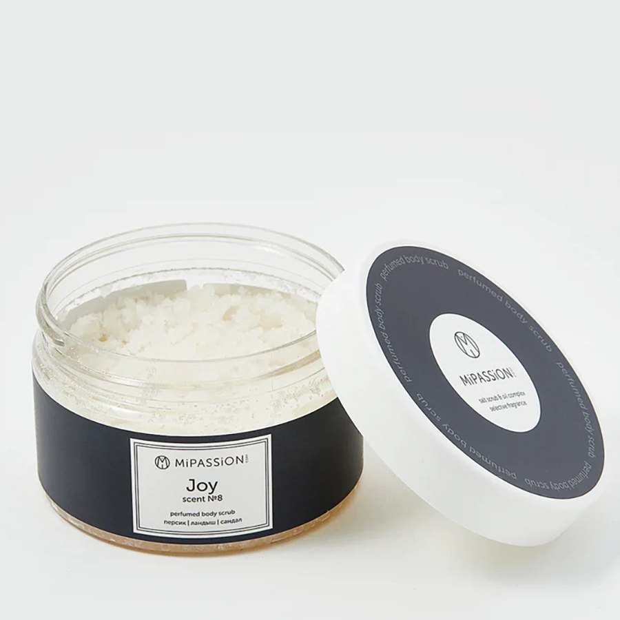 MIPASSIONcorp Скраб парфюмированный, персик, ландыш, сандал / Joy MiPASSiON 250 мл, фото 3