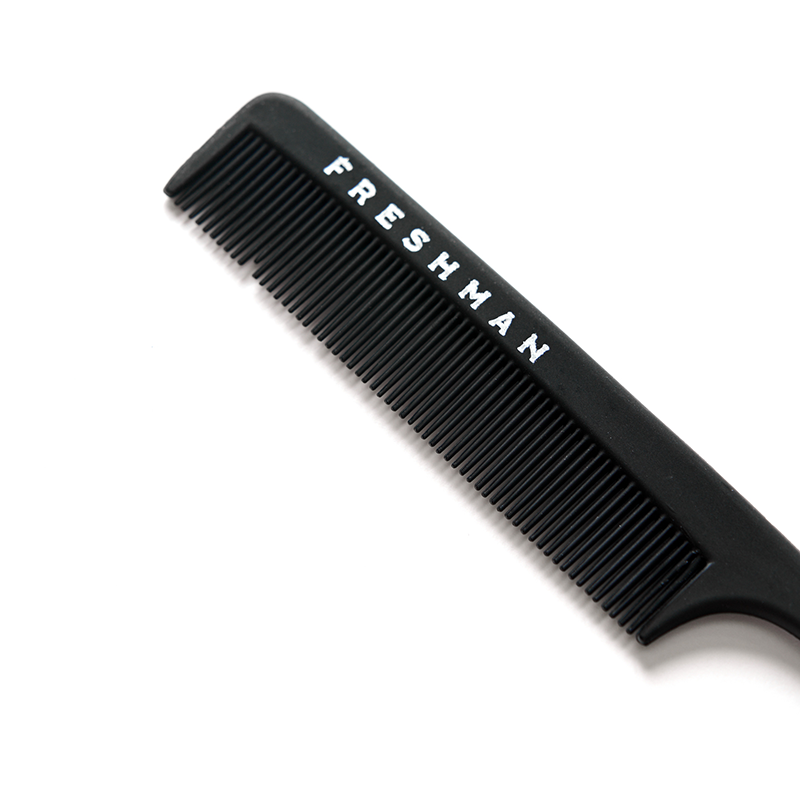 FRESHMAN Расческа для волос с металлическим хвостиком зубчиками одинаковой длины / Collection Carbon, фото 2