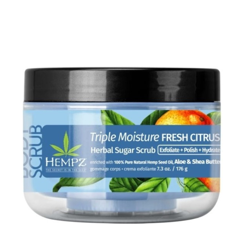HEMPZ Скраб сахарный для тела Тройное Увлажнение / Hempz Triple Moisture Fresh Citrus Herbal Sugar Scrub 176 г, фото 1
