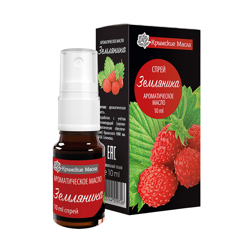 КРЫМСКИЕ МАСЛА Масло ароматическое, земляника, спрей / Крымские масла 10 мл, фото 2