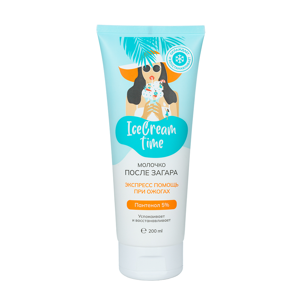 DIGIDON Молочко увлажнение и восстановление для тела после загара c пантенолом 5% / Digidon IceCream Time 200 мл, фото 1