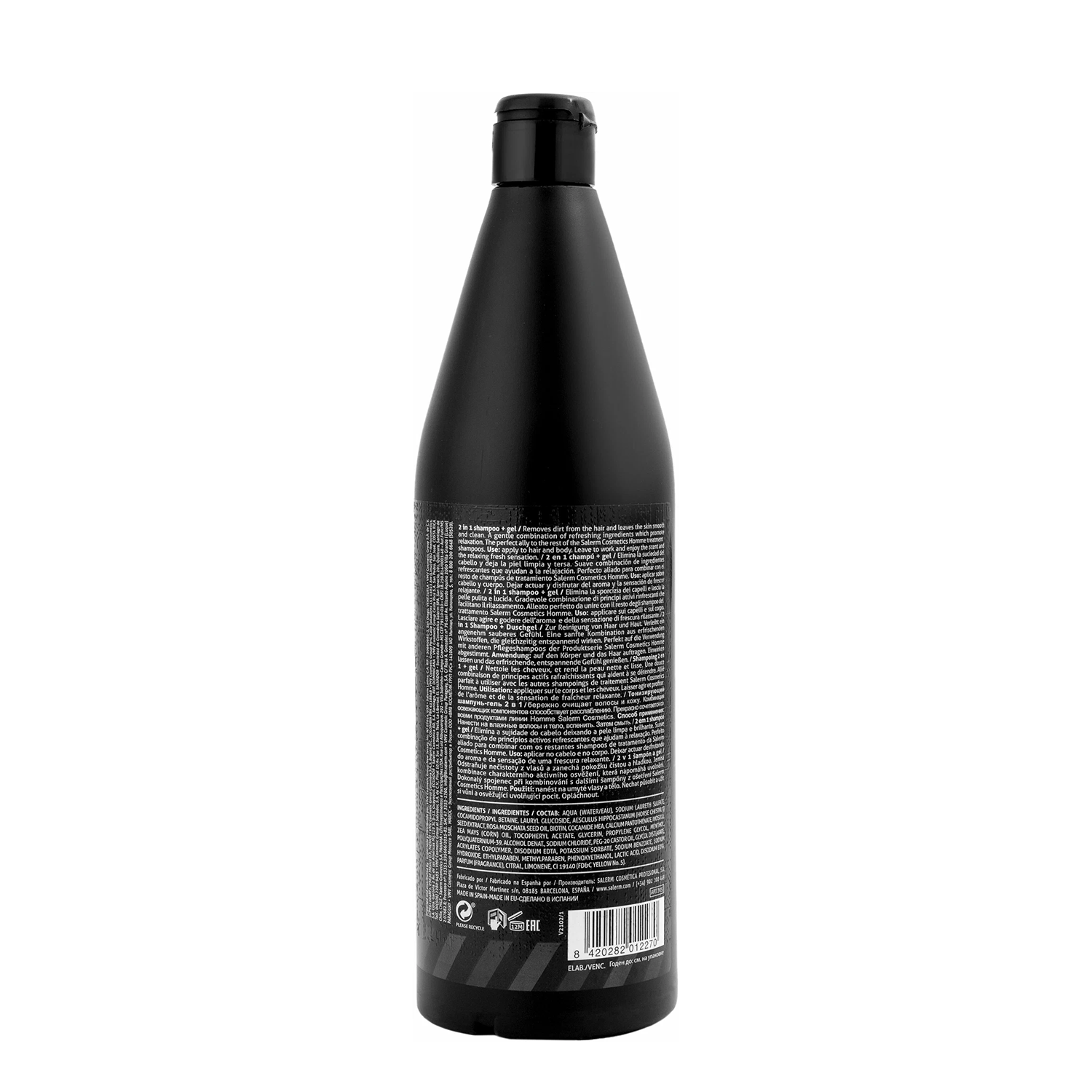 SALERM COSMETICS Шампунь-гель тонизирующий 2 в 1, для мужчин / Homme 1000 мл, фото 2