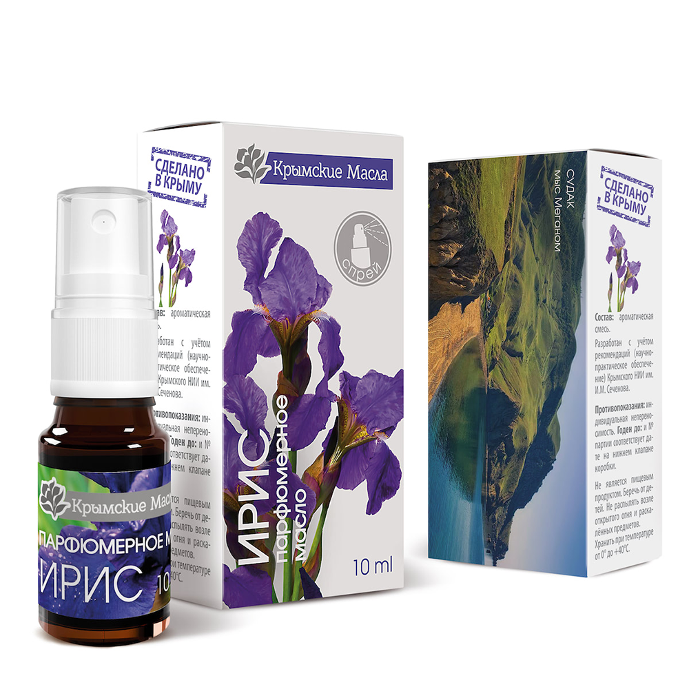 КРЫМСКИЕ МАСЛА Масло парфюмерное Ирис, спрей / Крымские масла 10 мл, фото 2