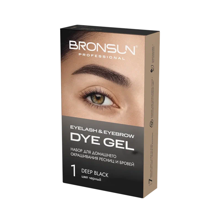 BRONSUN Набор для домашнего окрашивания, черный #1 / Eyelash And Eyebrow Dye Gel 35 гр, фото 2