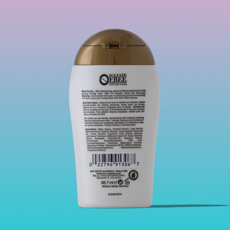 OGX Кондиционер питательный с кокосовым молоком тревел-формат / Travelsize Nourishing Coconut Milk Conditioner 88,7 мл, фото 2