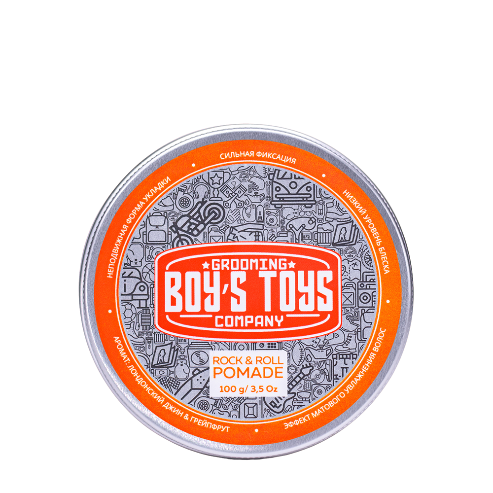 BOY'S TOYS Помада для укладки волос сильной фиксации со средним уровнем блеска / Boy's Toys Кастом Pomade 100 мл, фото 1