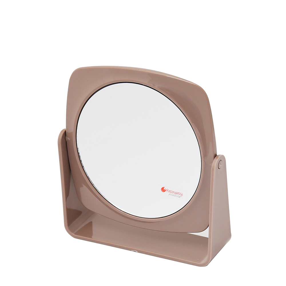 HAIRWAY Зеркало настольное, двухстороннее, коричневый пластик, 2-х кратное увеличение, 17х17,5 см / Hairway, фото 1