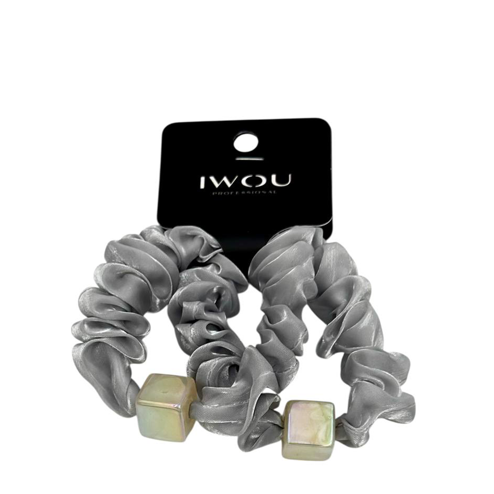 IWOU PROFESSIONAL Резинка для волос Глазурь иней 2шт, фото 1