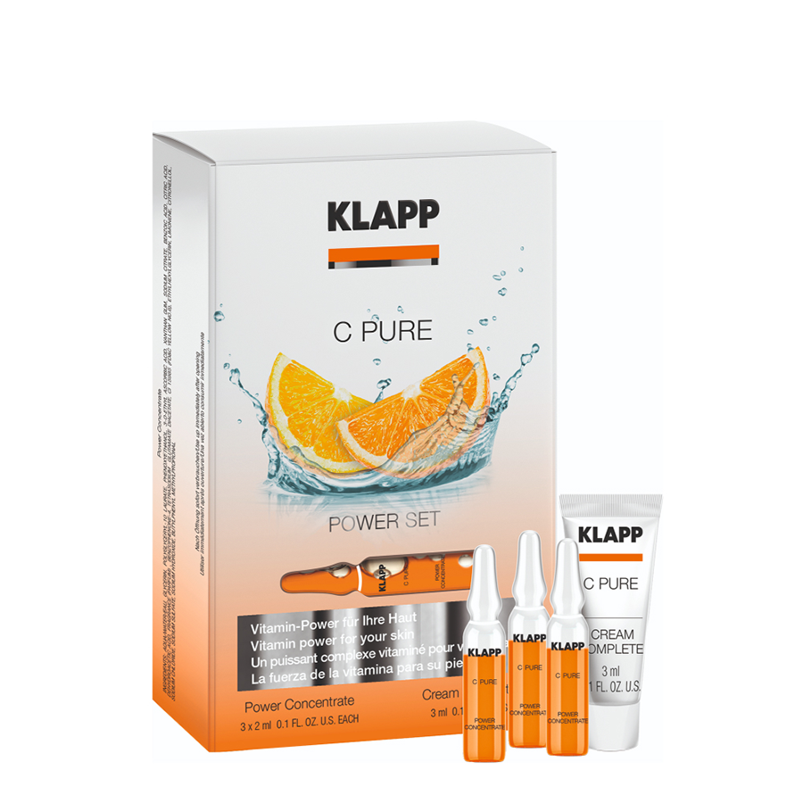 KLAPP Набор Сила витамина C (концентрат ампульный 2х3 мл + крем дневной 3 мл) C PURE Power Set, фото 2