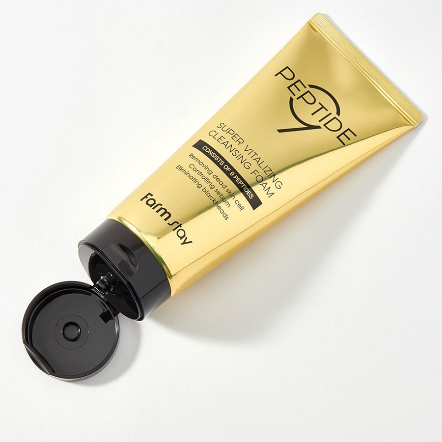 FARMSTAY Пенка для умывания / PEPTIDE 9 SUPER VITALIZING CLEANSING FOAM 180 мл, фото 3