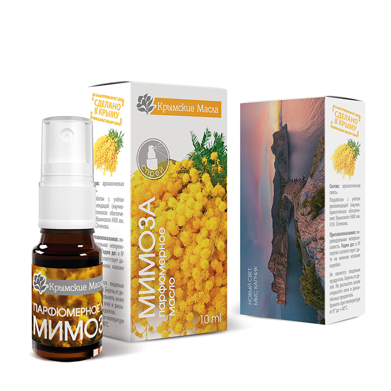 КРЫМСКИЕ МАСЛА Масло парфюмерное, мимоза, спрей / Крымские масла 10 мл, фото 2