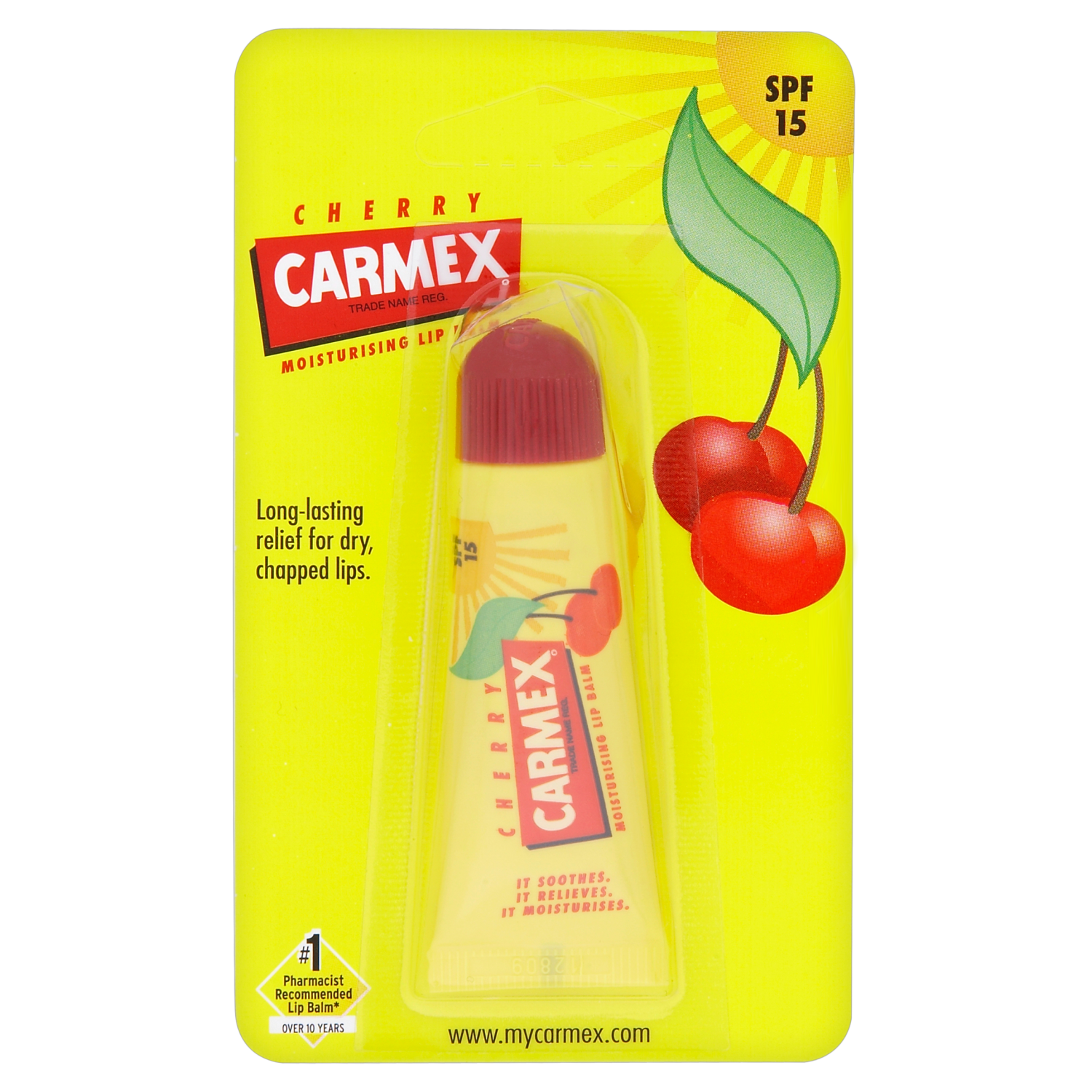 CARMEX Бальзам для губ, вишня SPF 15 (в тубе) / Lip Balm Tube 10 г, фото 1
