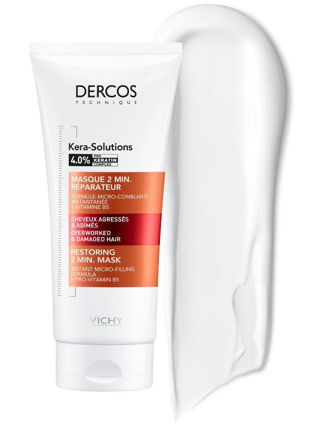 VICHY Маска-экспресс реконструирующая поверхность волос с комплексом про-кератин / Kera-Solutions 200 мл, фото 2