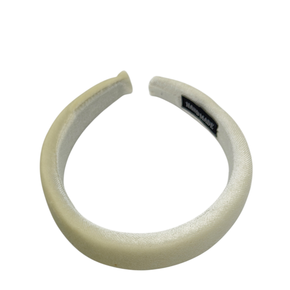 IWOU PROFESSIONAL Ободок для волос Бархат белый 3см, фото 1
