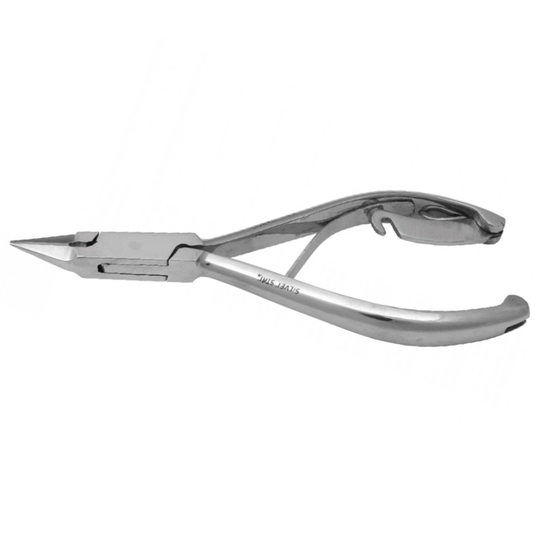 SILVER STAR Кусачки для ногтей блестящие (12 мм), плавный изгиб лезвий, тонкие кончики, сэндвич / COBALT, фото 1