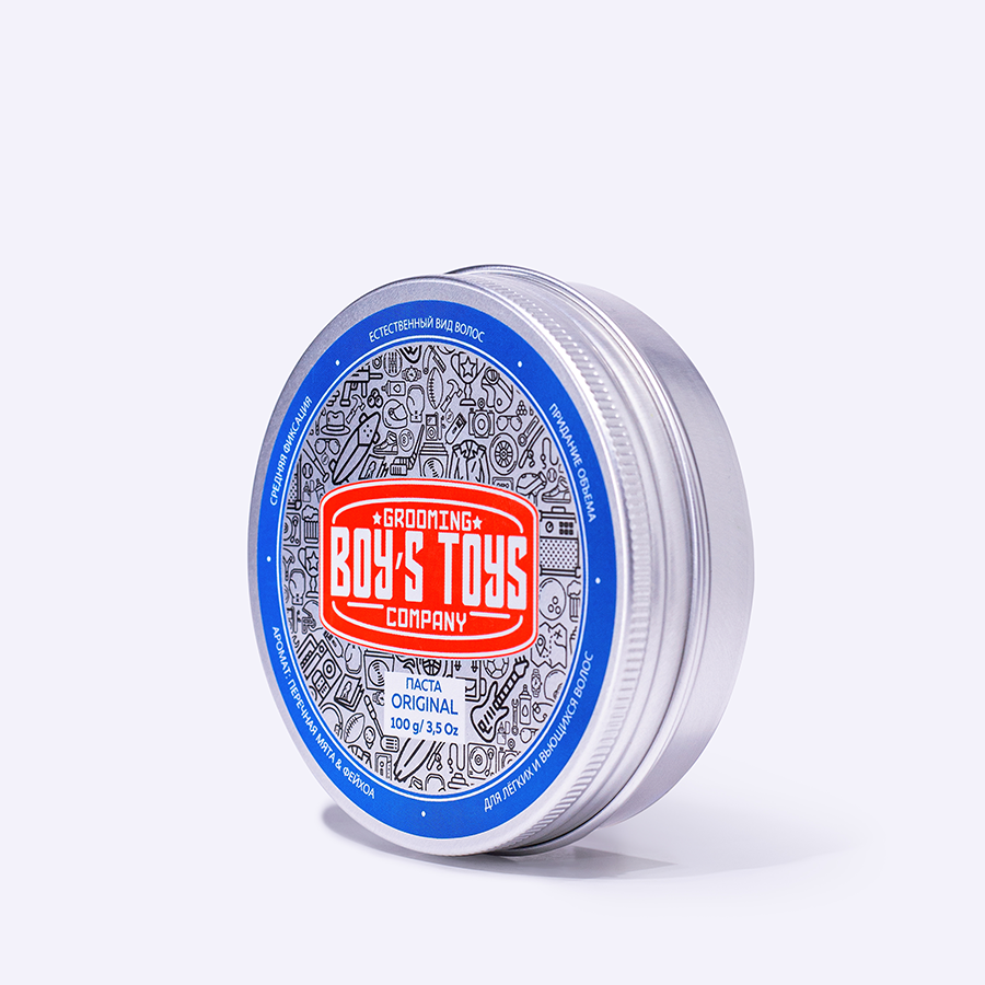 BOY'S TOYS Паста для укладки волос средней фиксации с низким уровнем блеска / Boy's Toys Original 100 мл, фото 2