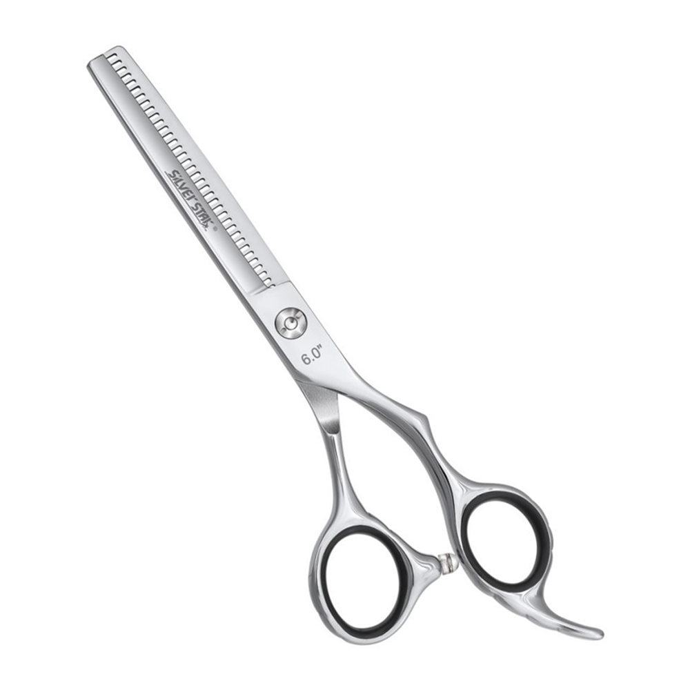SILVER STAR Ножницы филировочные односторонние эргономичные, гравировка на ручках 6