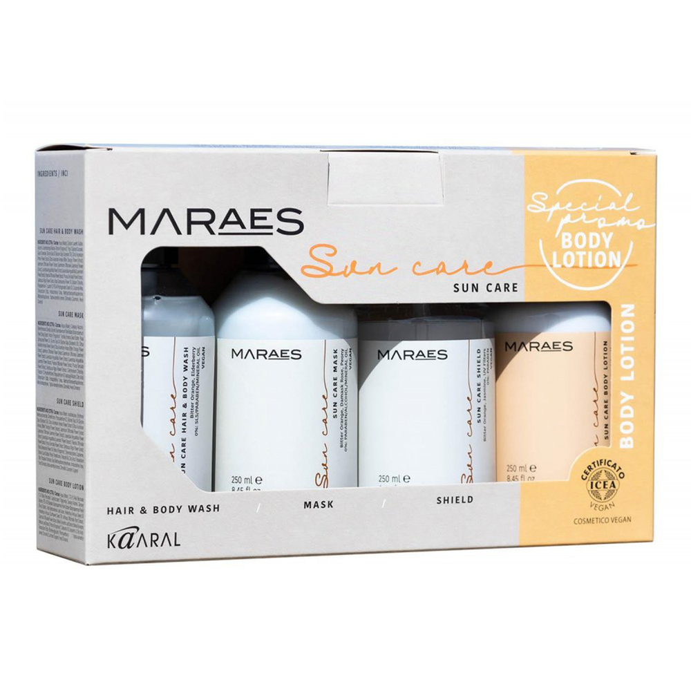 KAARAL Набор Солнечная линия (шампунь и гель для душа 250 мл, маска 250 мл, лосьон 250 мл, флюид 250 мл) / KIT SUN CARE MARAES, фото 1