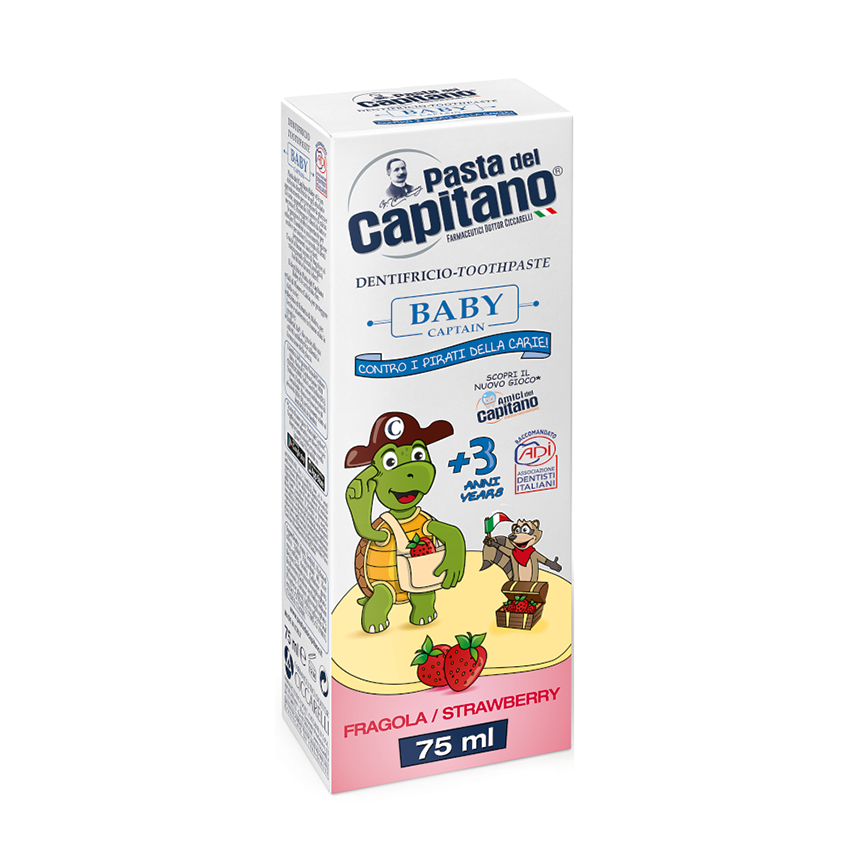 PASTA DEL CAPITANO Паста зубная детская 3+ клубничная / Baby Strawberry 75 мл, фото 2