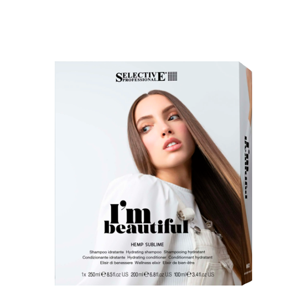 SELECTIVE PROFESSIONAL Набор подарочный (шампунь 250 мл+ кондиционер 200 мл + эликсир 100 мл) HEMP SUBLIME Itl, фото 1