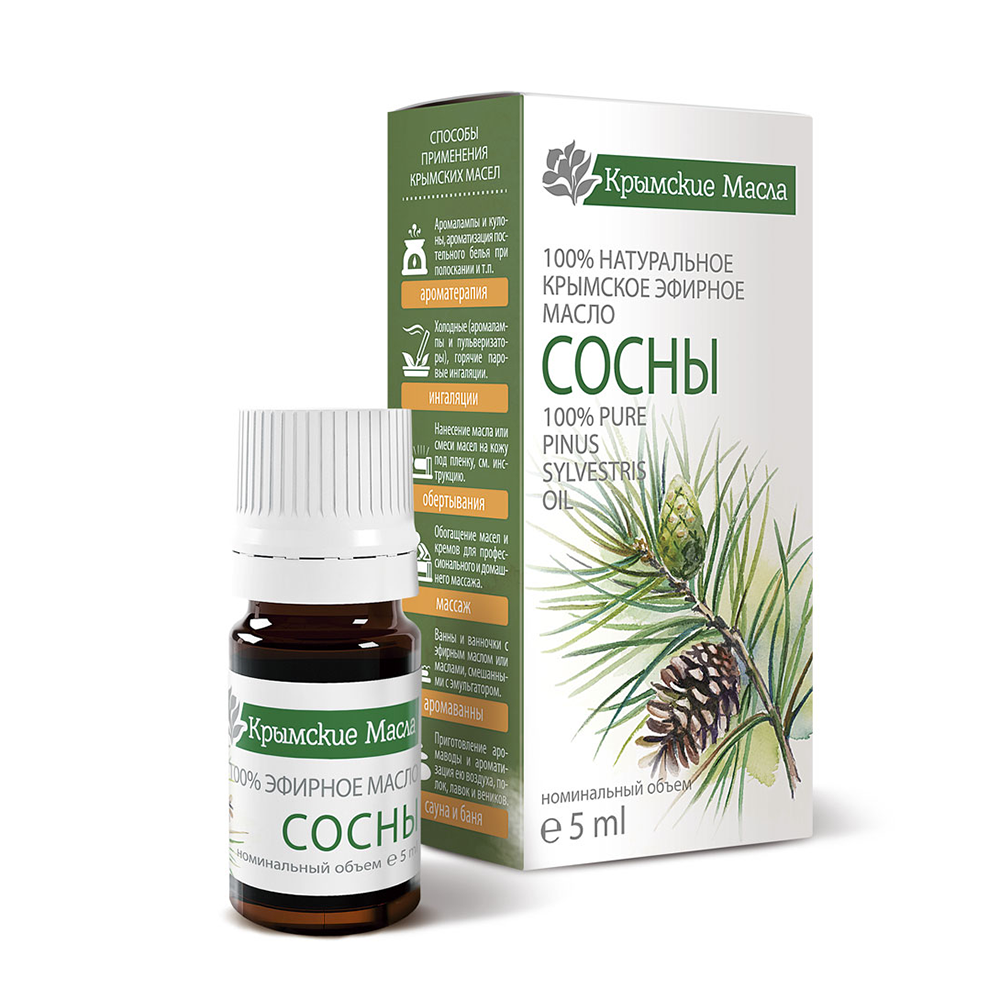 КРЫМСКИЕ МАСЛА Масло эфирное сосны, капельный дозатор / Крымские масла 5 мл, фото 2