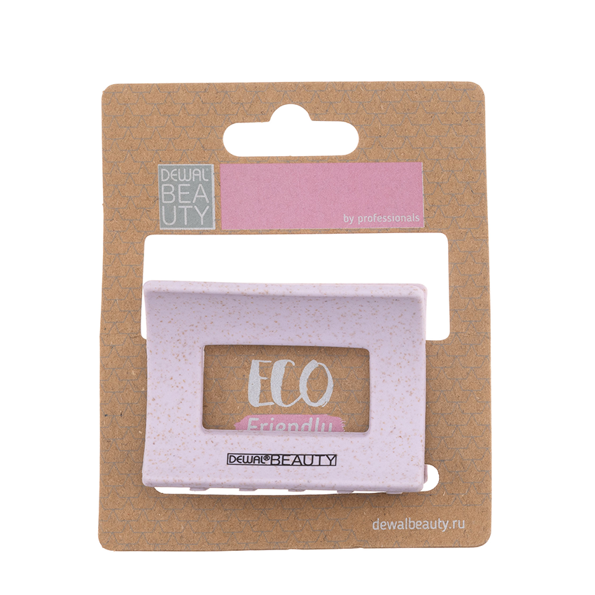 DEWAL BEAUTY Заколка-краб для волос малая, прямоугольная, лиловая 1 шт, фото 3