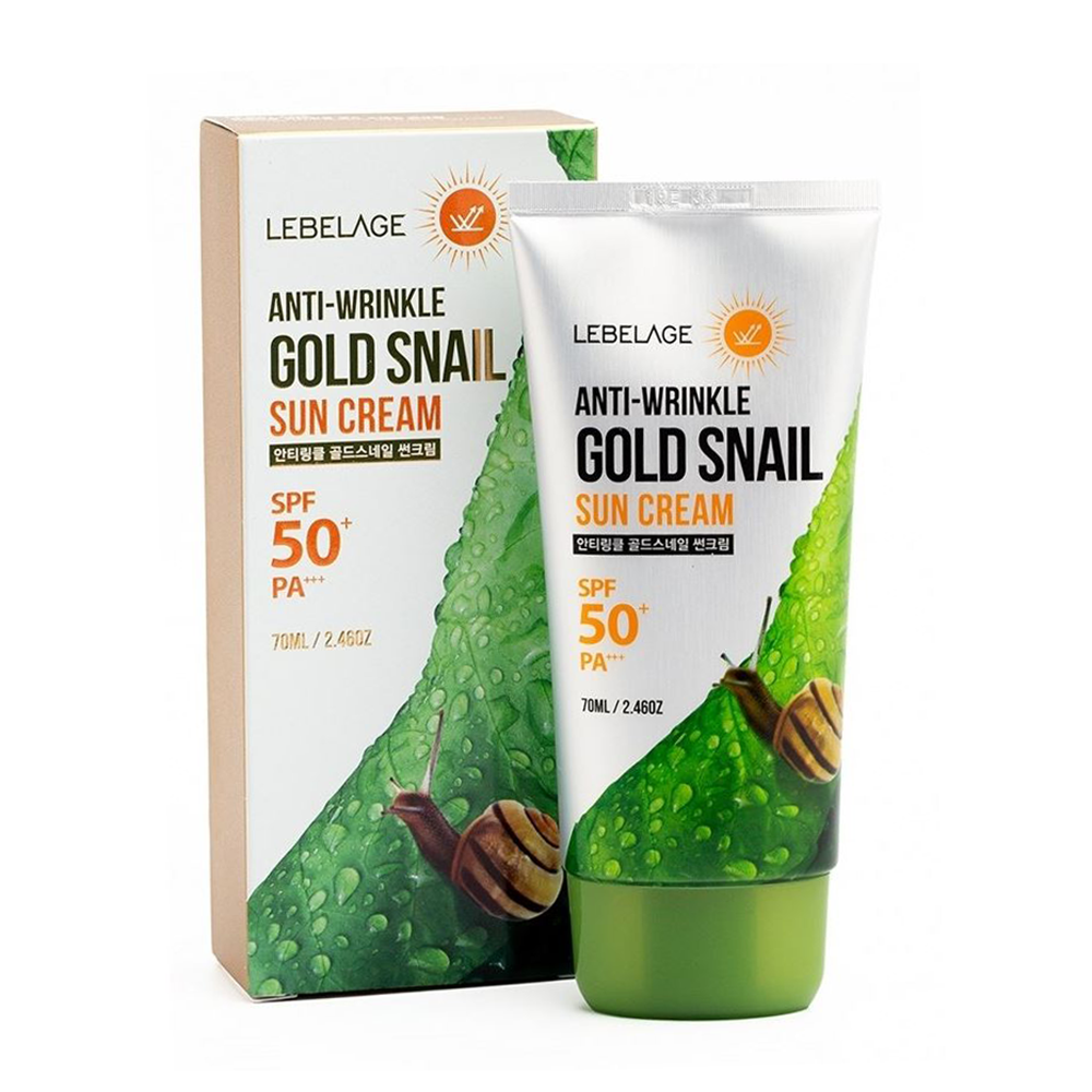 LEBELAGE Крем солнцезащитный антивозрастной от морщин для лица с муцином улитки / Lebelage 70 мл, фото 2