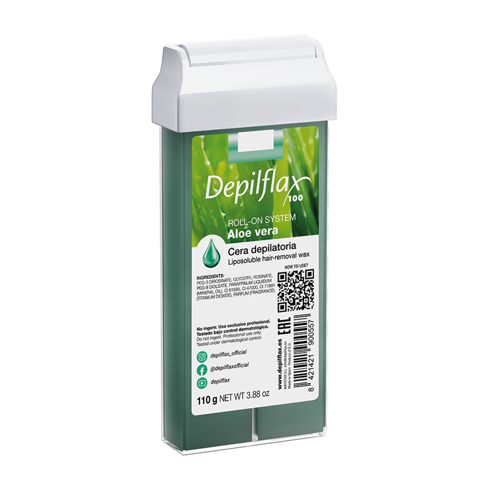 DEPILFLAX 100 Воск для депиляции в картридже, алоэ вера 110 г, фото 1
