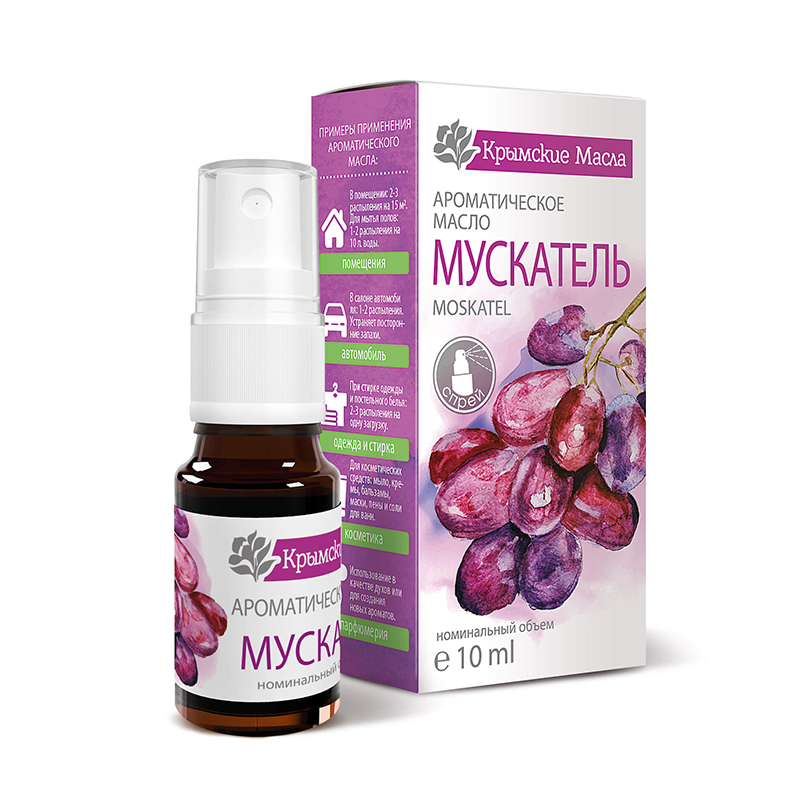 КРЫМСКИЕ МАСЛА Масло ароматическое, мускатель, спрей / Крымские масла 10 мл, фото 2