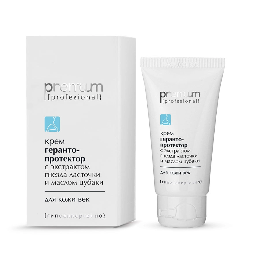 PREMIUM Крем-герантопротектор для век с экстрактом гнезда ласточки и маслом Цубаки 50 мл, фото 2