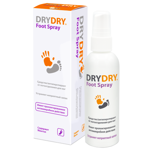 DRY DRY Средство от потоотделения для ног / DryDry De Foot Spray 100 мл, фото 1