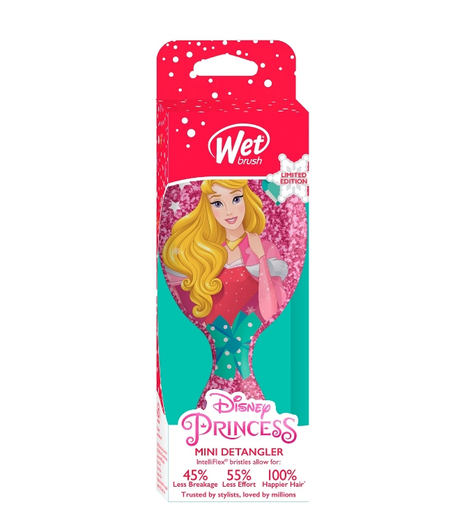 WET BRUSH Щетка для спутанных волос мини, Дисней Аврора / MINI DETANGLER DISNEY GLITTER BALL AURORA, фото 4
